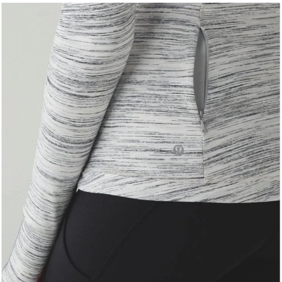 Lululemon Runderful Long Sleeve Space Dye Camo White Silver Spoon size 6 - Picture 2 of 7